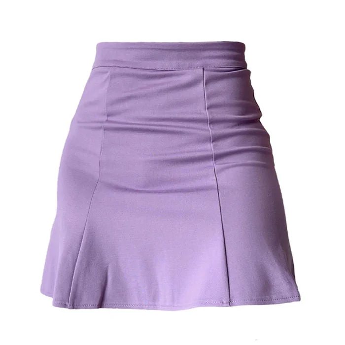 Lavender Ruched Skirt leather skirt refined