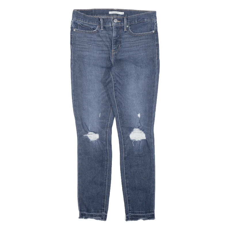 LEVI'S 311 Distressed Jeans Blue Denim Slim Skinny Womens W28 L27 Comfortable Faded High-Rise Jeans LEVI'S 311 Distressed Jeans Blue Denim Slim Skinny Womens W28 L27 Comfortable Faded High-Rise Jeans