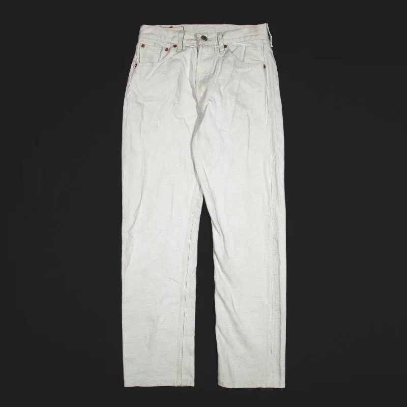 LEVI'S 501 Jeans Grey Denim Regular Straight Womens W26 L27 Fashionable Slouchy Fit Jeans
