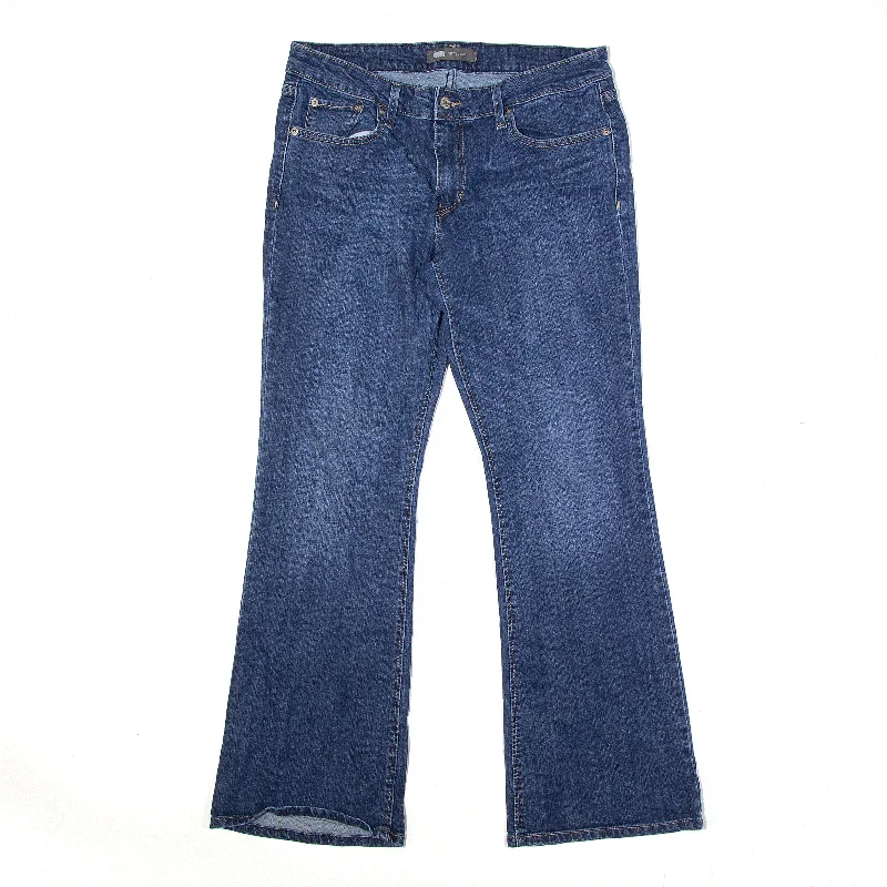 LEVI'S 518 Jeans Blue Denim Regular Bootcut Stone Wash Womens W30 L30 Chic Double Waistband Jeans