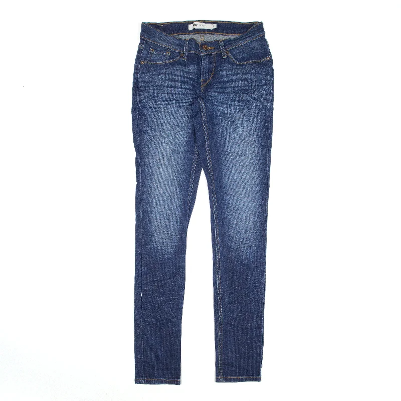 LEVI'S 524 Jeans Blue Denim Slim Skinny Womens W25 L32 Chic Rip-Detail High-Waist Jeans