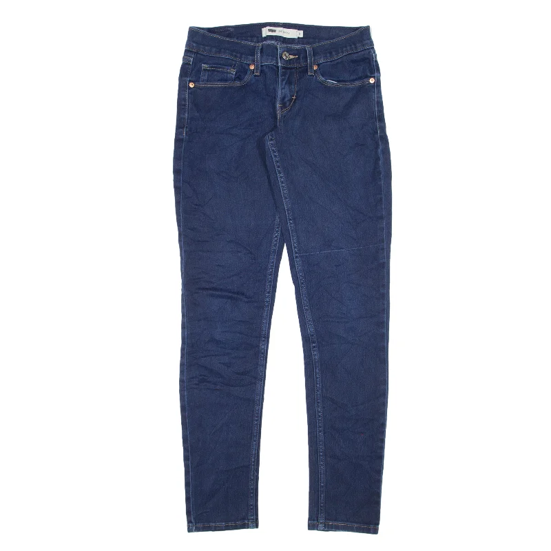 LEVI'S 524 Jeans Blue Denim Slim Skinny Womens W26 L29 Comfortable Boyfriend Jeans