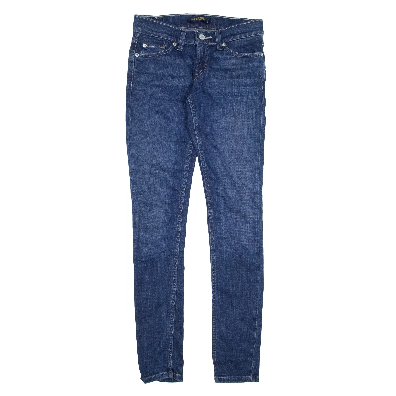 LEVI'S 524 Too Superlow Jeans Blue Denim Slim Skinny Womens W26 L31 Stylish High-Waist Skinny Denim