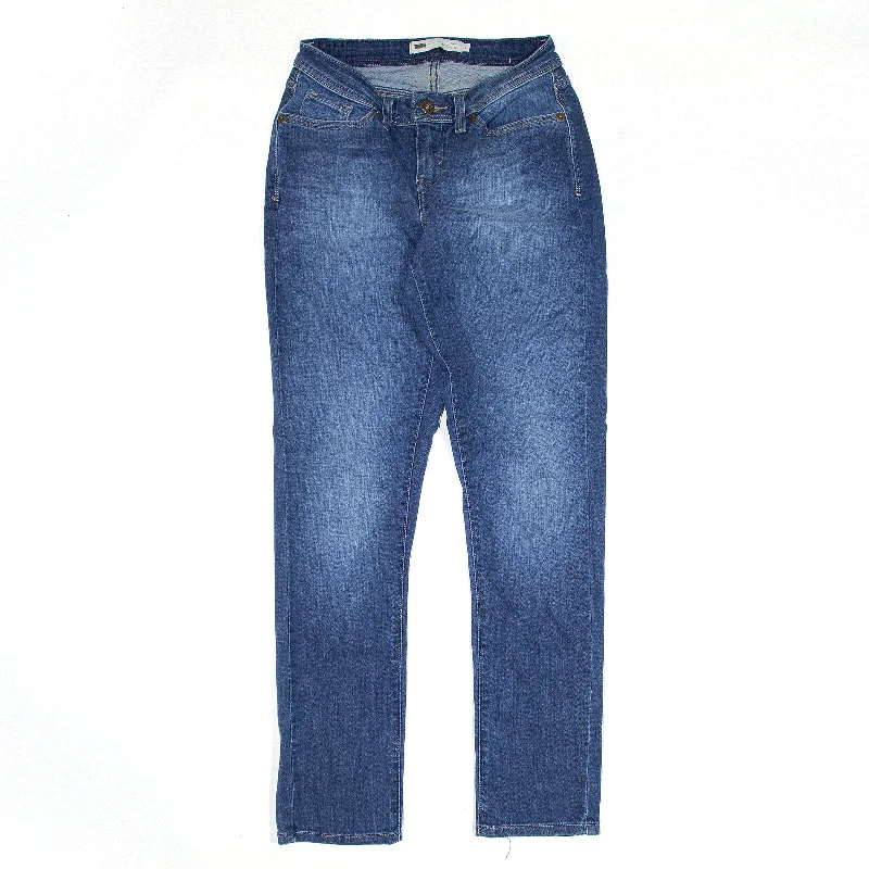 LEVI'S 529 Curvy Jeans Blue Denim Slim Straight Womens W27 L32 Cozy Relaxed Fit Denim Jeans