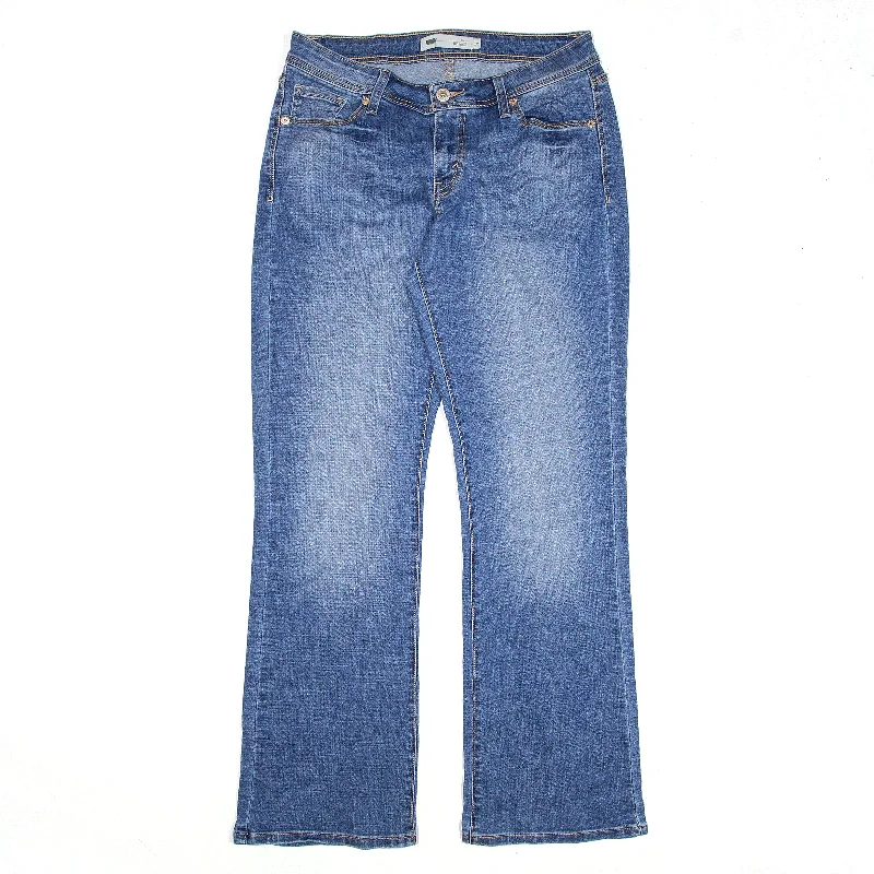 LEVI'S 529 Curvy Blue Denim Regular Bootcut Jeans Womens W31 L32 Casual Distressed Denim Jeans