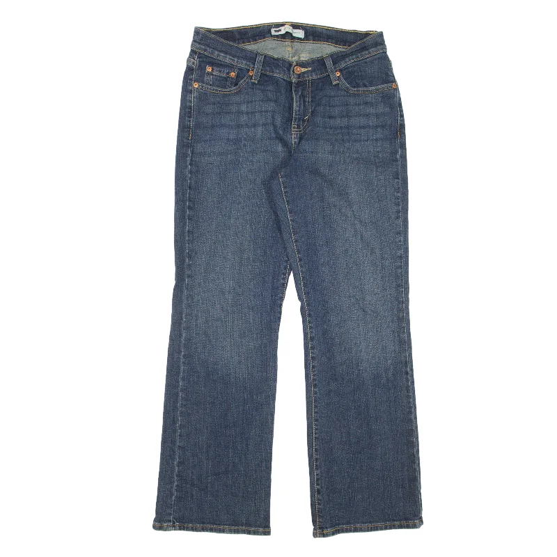 LEVI'S 529 Curvy Jeans Blue Denim Regular Bootcut Stone Wash Womens W30 L30 Fashionable Raw Edge Jeans