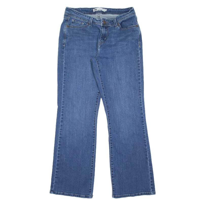 LEVI'S 529 Curvy Jeans Blue Denim Regular Bootcut Womens W30 L31 Chic Rolled Cuff Denim Jeans