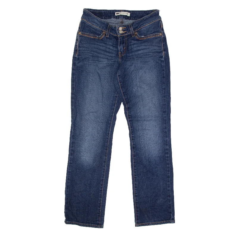 LEVI'S 529 curvy Jeans Blue Denim Regular Straight Stone Wash Womens W27 L30 Cozy Tencel Blend Denim Jeans