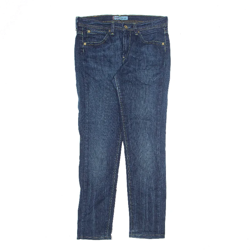 LEVI'S 686 Jeans Blue Denim Slim Tapered Stone Wash Womens W27 L30 Comfortable Mid-Rise Jeans