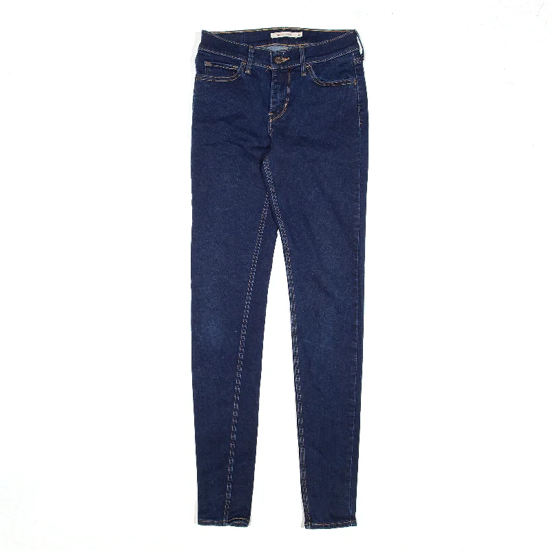 LEVI'S 710 Blue Denim Slim Skinny Jeans Womens W24 L32 Elegant High-Waisted Flared Jeans