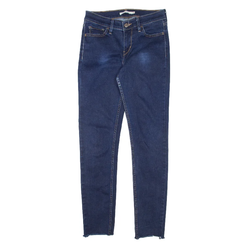LEVI'S 710 Jeans Blue Denim Slim Skinny Womens W28 L28 Elegant High-Waisted Flared Jeans