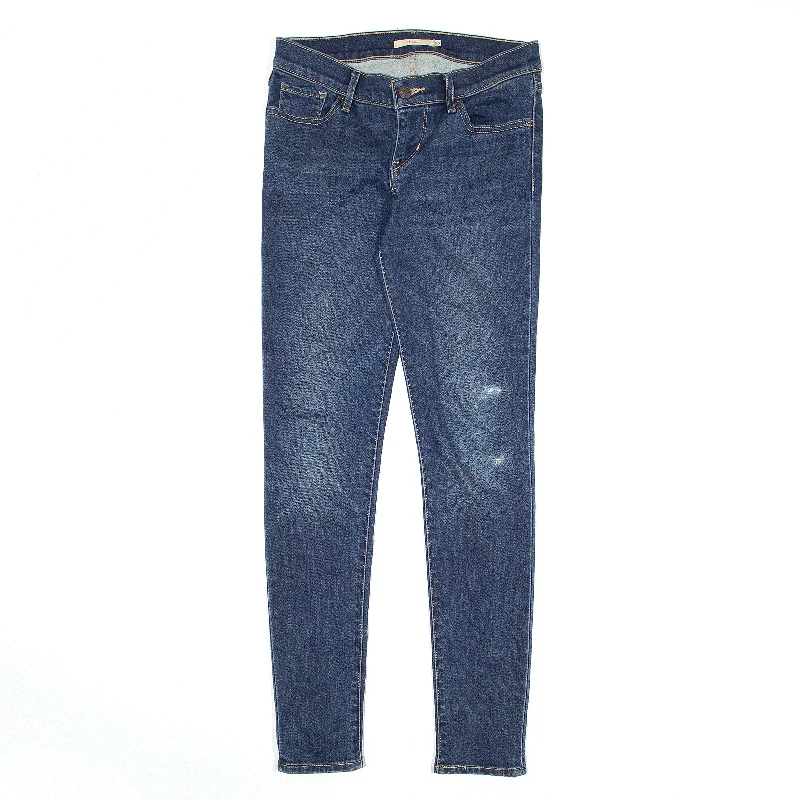 LEVI'S 711 Jeans Blue Denim Slim Skinny Womens W26 L30 Elegant Wide-Leg Jeans