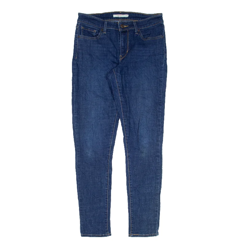 LEVI'S 711 Jeans Blue Denim Slim Skinny Womens W27 L30 Trendy Skinny High-Waist Jeans