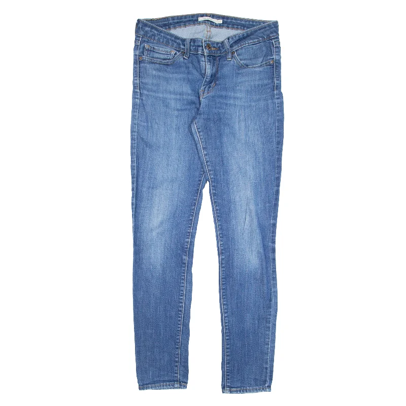 LEVI'S 711 Jeans Blue Denim Slim Skinny Womens W27 L30 Casual Straight-Leg Jeans