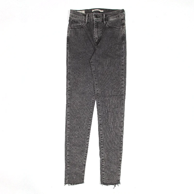LEVI'S 720 BIG E Jeans Grey Denim Slim Skinny Womens W24 L30 Stylish Stone-Wash Denim Jeans