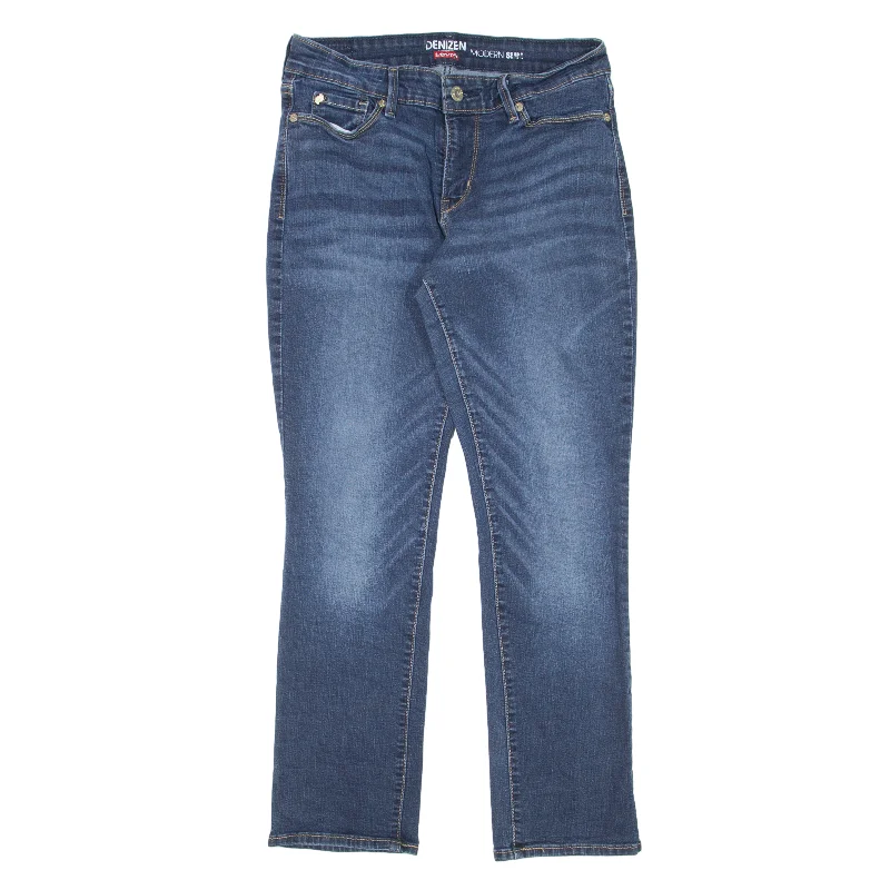 LEVI'S Denizen Jeans Blue Denim Slim Straight Stone Wash Womens W26 L25 Comfortable Zip-Up Skinny Jeans
