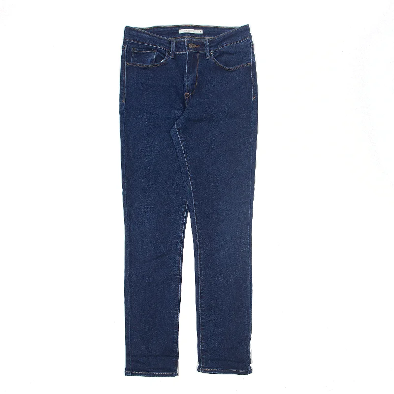 LEVI'S High Rise Jeans Blue Denim Slim Skinny Womens W28 L30 Comfortable Straight-Legged Denim