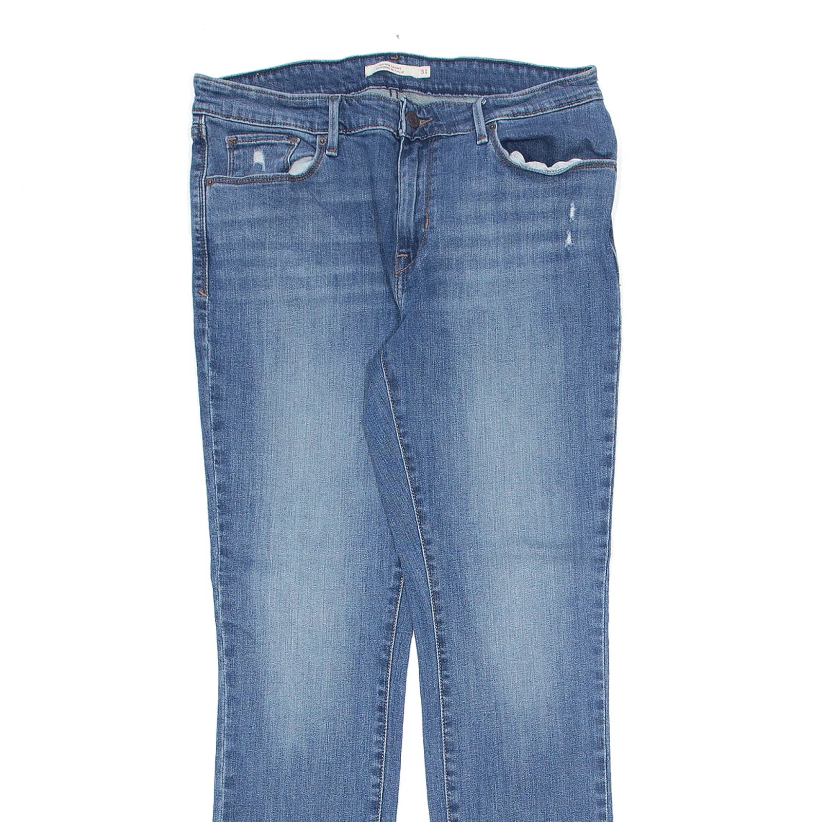 LEVI'S Mid Rise Blue Jeans W31 L32 Comfortable Folded Hem Jeans