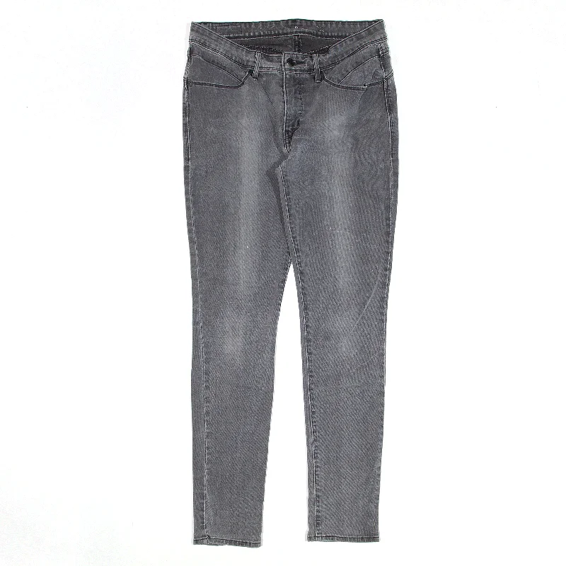 LEVI'S Mid Rise Jeans Grey Denim Slim Skinny Womens W30 L29 Comfortable Distressed Straight-Leg Jeans