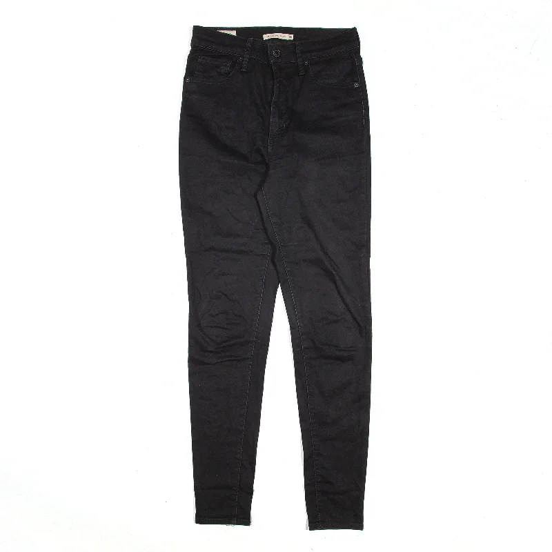 LEVI'S Mile High BIG E Black Denim Slim Skinny Jeans Womens W25 L30 Trendy Skinny Fit Jeans