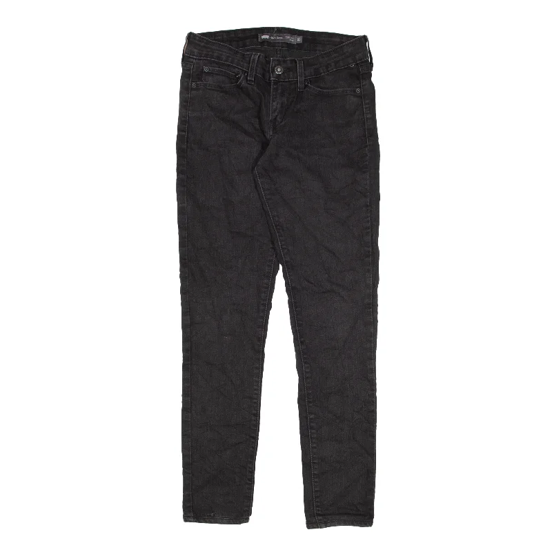 LEVI'S Modern Rise Jeans Black Denim Slim Skinny Womens W25 L27 Fashionable Straight Cut Jeans