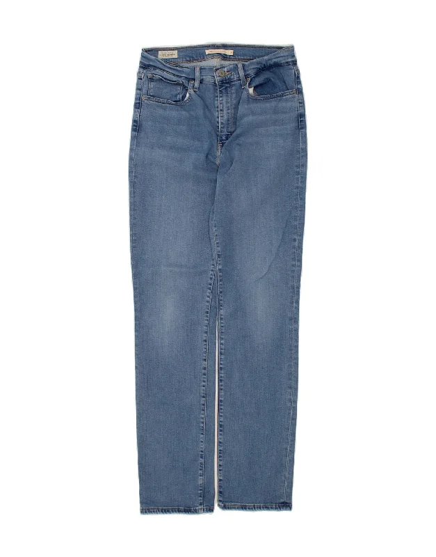 LEVI'S Womens 724 High Rise Straight Jeans W30 L32 Blue Cotton Elegant High-Waisted Flared Jeans