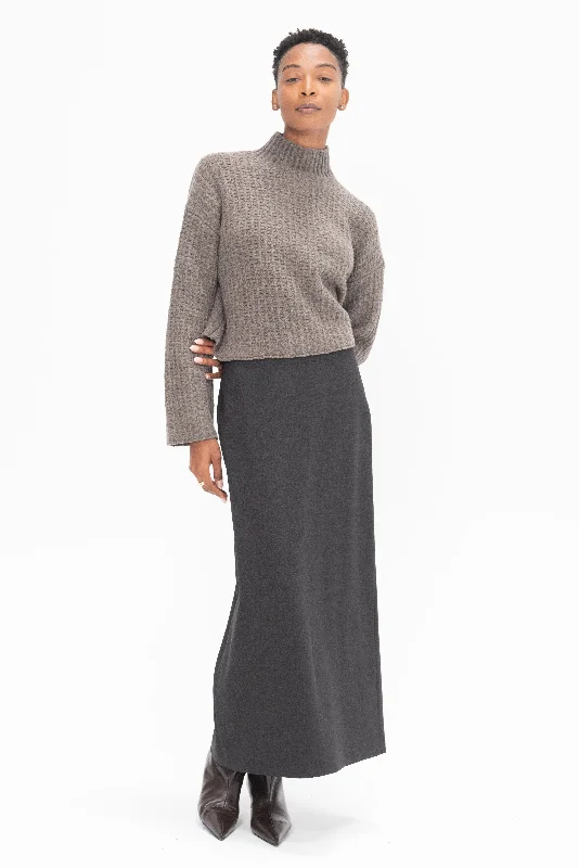 Samos Skirt, Anthracite linen skirt light