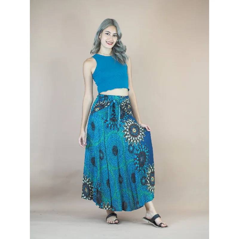 Mandala 136 Women's Bohemian Skirt in Ocean Blue SK0033 020136 04 leather skirt refined