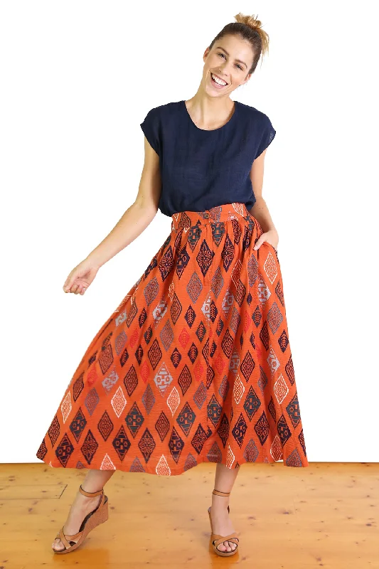 Maya Skirt Orange wool skirt warm