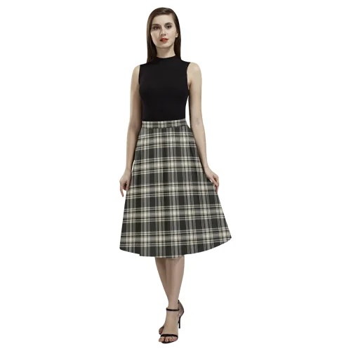 Menzies Black & White Ancient Tartan Aoede Crepe Skirt high waist skirt