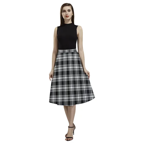 Menzies Black & White Modern Tartan Aoede Crepe Skirt vintage skirt charm