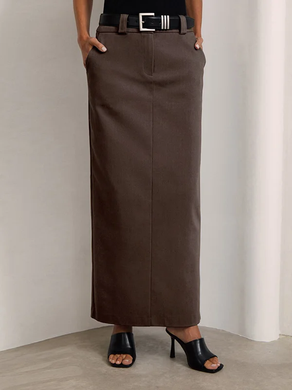 BerryBetty - Minimalism Slit Skirt lightweight skirt design