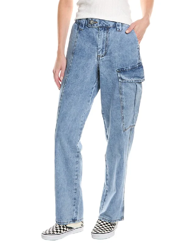 One Teaspoon New Fiction Berlin Blue Wide Leg Jean Casual Straight-Leg Jeans