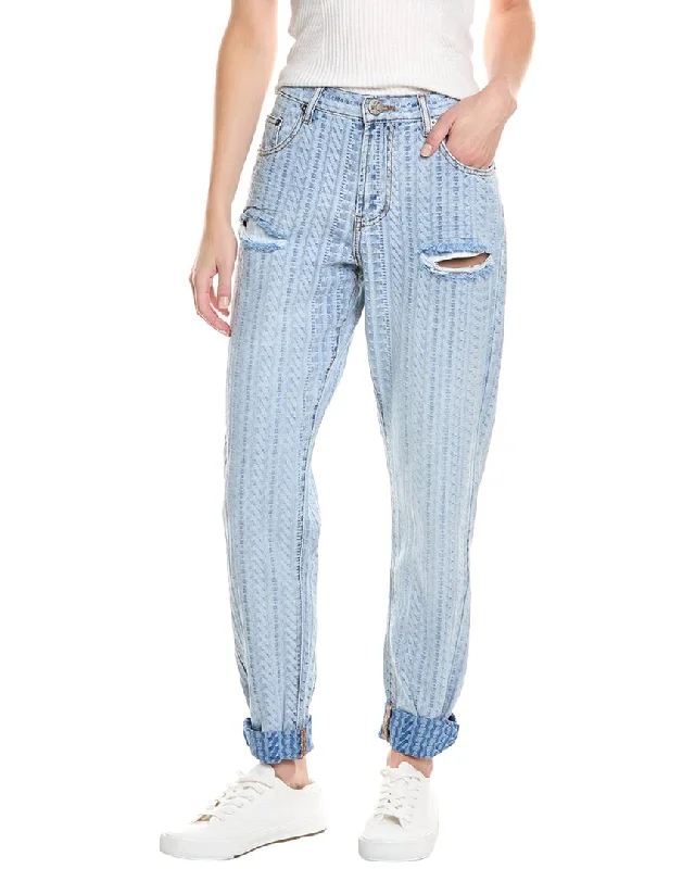 One Teaspoon On Repeat Light Blue Balloon Baggy Jean Fashionable Straight Cut Jeans