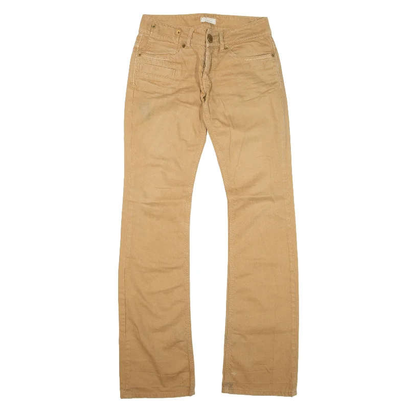 PINKO Jeans Beige Denim Regular Bootcut Womens W27 L33 Elegant Raw Hem Jeans