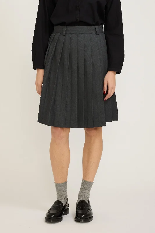 Pleated Skirt Charcoal Grey floral skirt print