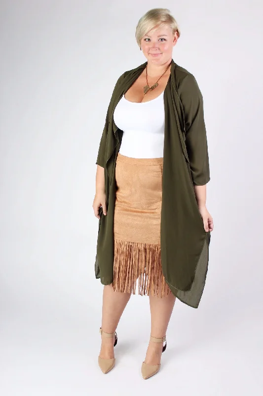 Fringed Skirt  - Caramel wool skirt sturdy