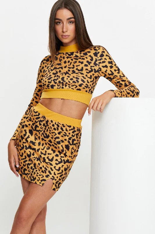 Print Skirt Set athletic skirt fit