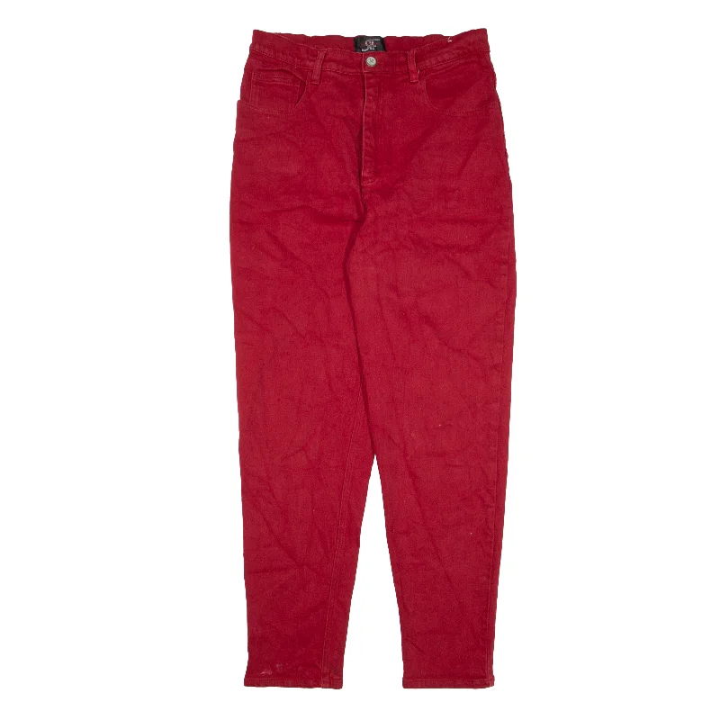 RAFAELLO JEANS Jeans Red Denim Slim Tapered Womens W30 L28 Comfortable Ankle Jeans