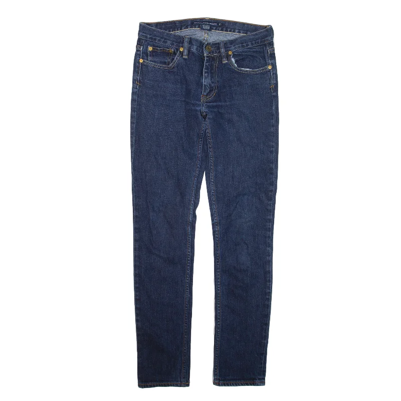 RALPH LAUREN Jeans Blue Denim Slim Straight Womens W27 L29 Stylish Paperbag Waist Denim