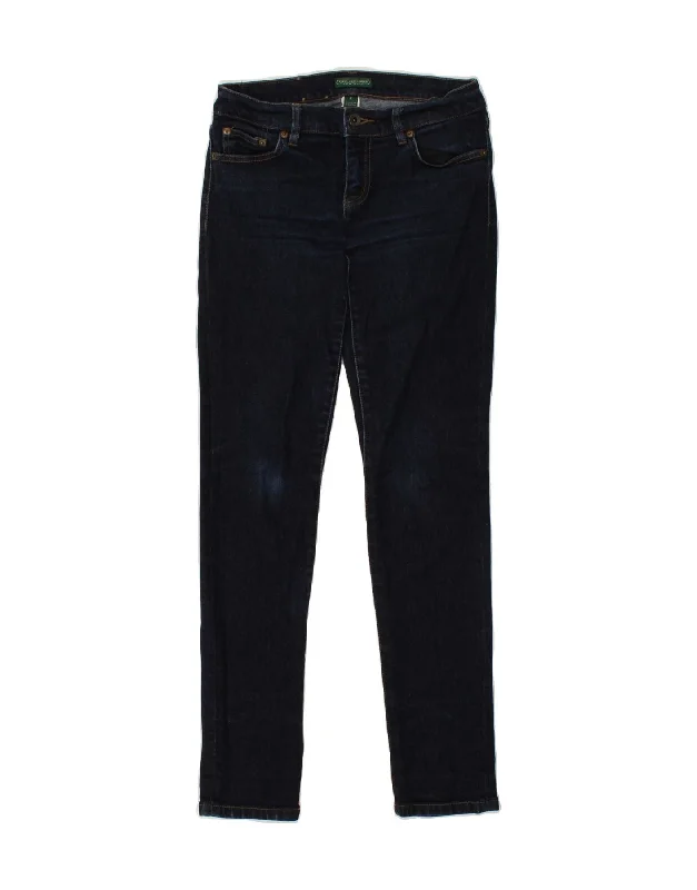 RALPH LAUREN Womens Skinny Jeans US 2 XS W28 L30 Navy Blue Cotton Casual Distressed Denim Jeans