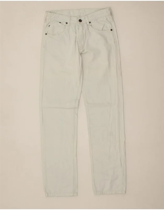 REPLAY Womens Straight Jeans EU 38 Medium W28 L30 White Cotton Comfortable Stretch Fit Jeans
