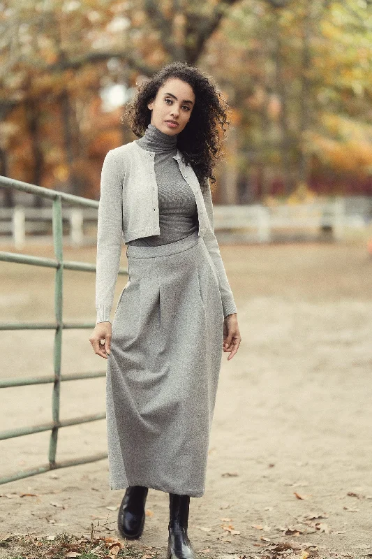 Sadie Skirt-Grey cashmere skirt soft