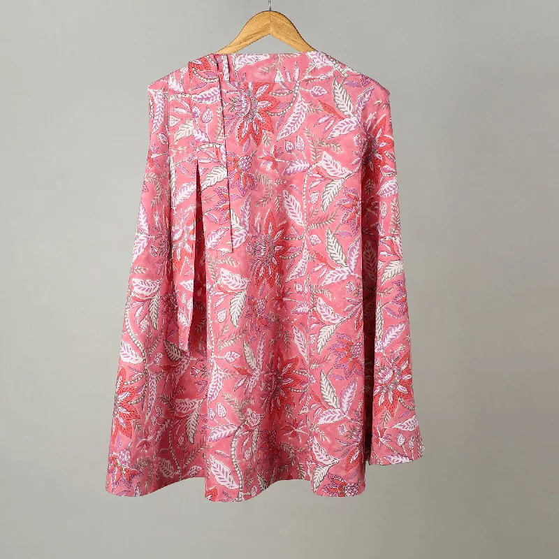 Pink - Sanganeri Block Printed Cotton Wrap Around Skirt 14 summer skirt style
