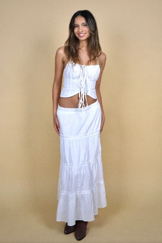 SCG MADE |Fairy ruffle midi skirt tiered skirt playful