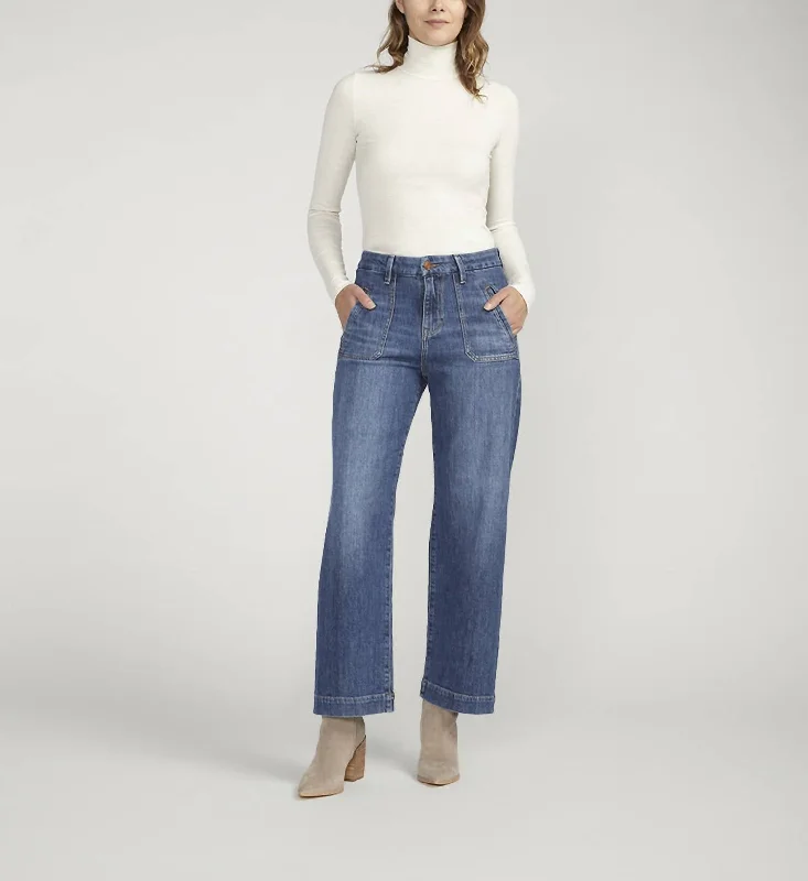 Sophia High Rise Wide Leg Jeans In Tidal Cozy Relaxed Fit Jeans