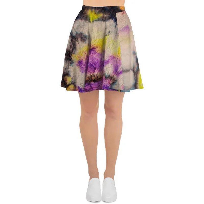 Spiral Hippie Tie Dye Women's Skirt pleated skirt texture