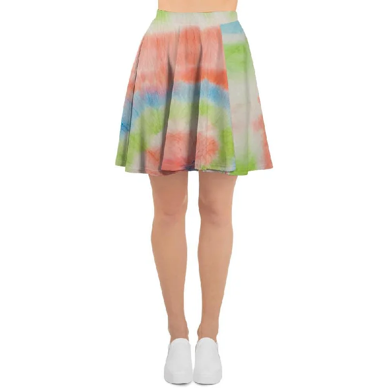 Spiral Tie Dye Women's Skirt a-line skirt cut