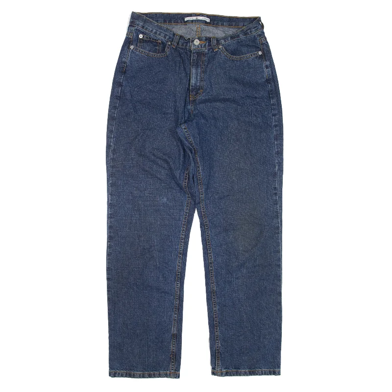 TOMMY HILFIGER Jeans Blue Denim Regular Straight Womens W30 L29 Chic Vintage-Inspired Denim Jeans