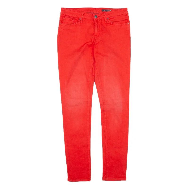 TOMMY HILFIGER Jeans Red Denim Slim Skinny Womens W27 L30 Comfortable Low-Rise Jeans TOMMY HILFIGER Jeans Red Denim Slim Skinny Womens W27 L30 Comfortable Low-Rise Jeans